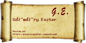 Gömöry Eszter névjegykártya